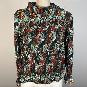 ❤️ Zara Black Floral Asymmetrical Blouse M